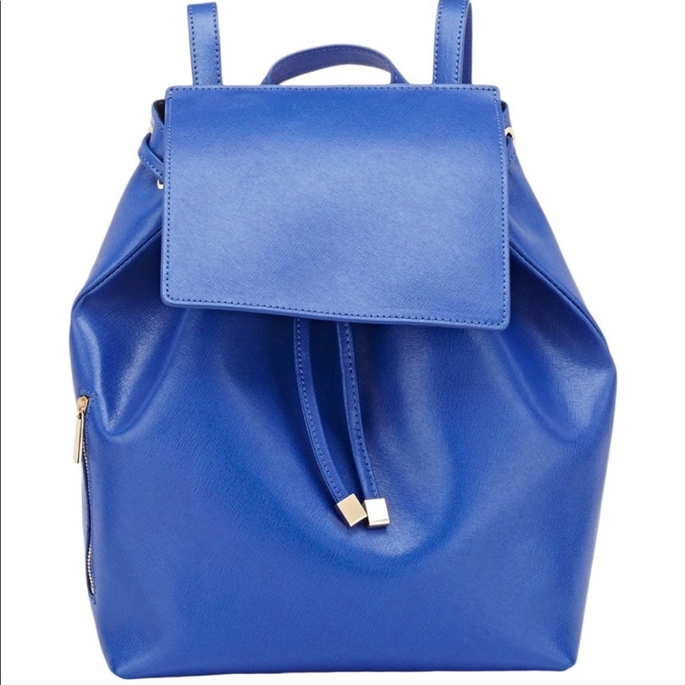 Barneys New York Cobalt Blue Saffiano Backpack
